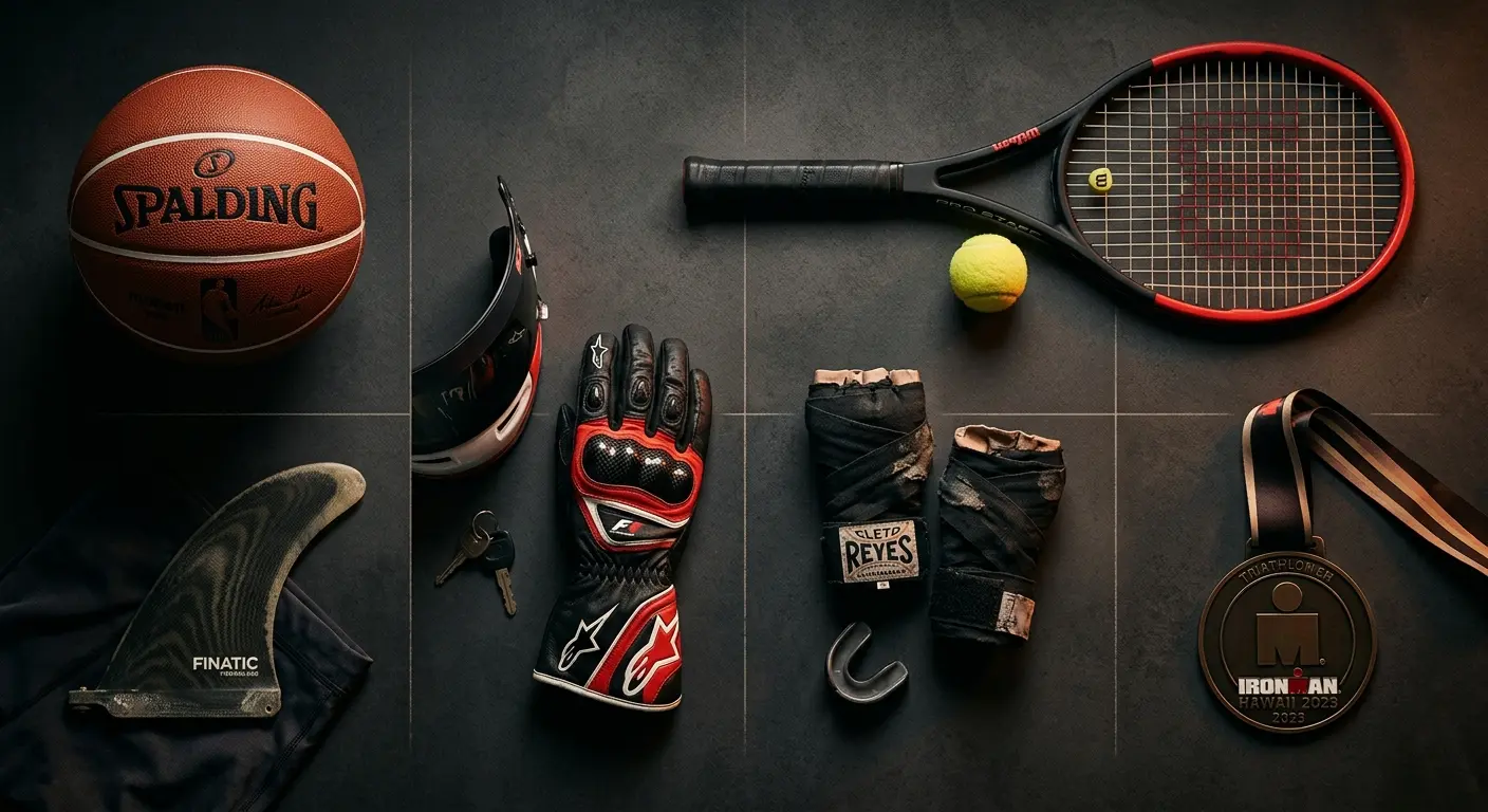 Elite sports equipment representing the multi-sport athlete roster